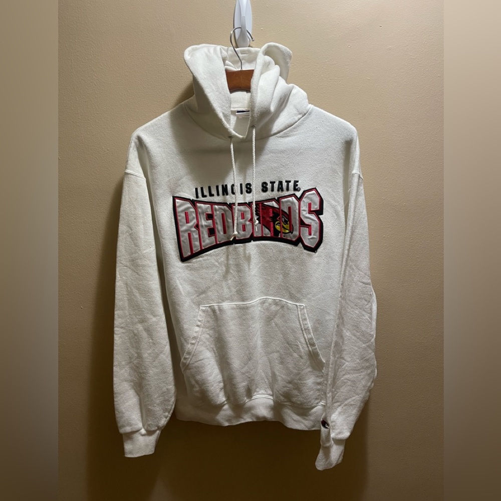 Champion Embroidered Illinois Red Birds Hoody…Large..23x26
